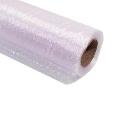 Wambere 2 Roll 50cm x 30m Tüll Stoff Rolle, Tüll Deko Weich Stoffe Polyester Dekoband Hochzeitsdeko Tischband Tüll Stoff Rolle für Party Hochzeit Geburtstag Bankett,Weiß von Wambere