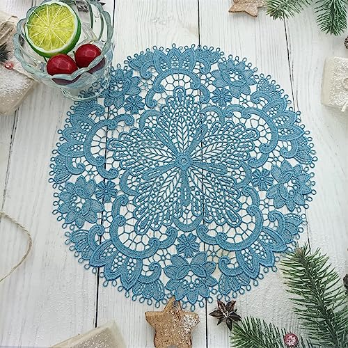 Wambere 2 Stück 26 cm Tischset aus Spitze,Spitzendeckchen Häkeldeckchen Tischdeck,Spitze Runde Stickerei Tisch Tischset,Handarbeit Geklöppelt Spitzendeckchen Placemat,für Küche, Esszimmer,Himmelblau Wambere 2 Stück 26 cm Tischset aus Spitze,Spitzendeckchen Häkeldeckchen Tischdeck,Spitze Runde Stickerei Tisch Tischset,Handarbeit Geklöppelt Spitzendeckchen Placemat,für Küche, Esszimmer,Himmelblau von Wambere