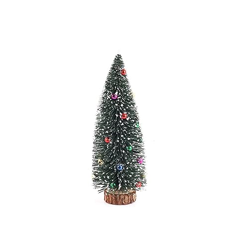 Wambere 2 Stück Weihnachtsbaum künstlich 15cm,Mini Weihnachts Baum Tannenbaum Weihnachtsdeko Klein Miniatur Tanne Christmasbaum Mini Grün mit Schneeeffekt Christbaum für Tischdeko DIY Schaufenster von Wambere