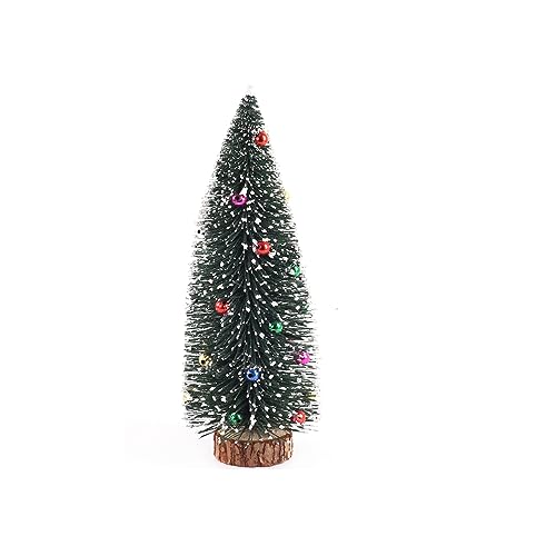 Wambere 2 Stück Weihnachtsbaum künstlich 20cm,Mini Weihnachts Baum Tannenbaum Weihnachtsdeko Klein Miniatur Tanne Christmasbaum Mini Grün mit Schneeeffekt Christbaum für Tischdeko DIY Schaufenster von Wambere