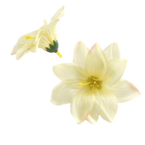 Wambere 20 Stück Durchmesser 9cm Künstliche Blumenköpfe Kunstblumenköpfe Künstliche Blume Künstliche Lilienblütenköpfe Kunstseidenblumen für DIY Kunsthandwerk Hochzeit Party Dekoration,Gelb von Wambere