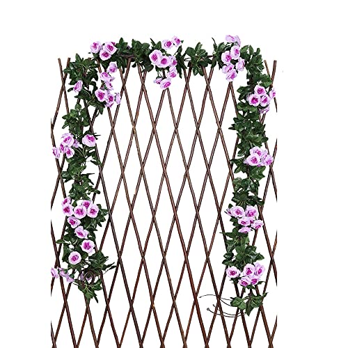 Wambere 3 Stück Künstliche Rosen Girlande Blumengirlande Kunstblumen Seidenblumen Blumen Rose Hängend Rebe für Hochzeit Party Garten Dekor,Rosen Girlanden Vintage,Rosen Blumen Girlande 180cm,Lila B von Wambere