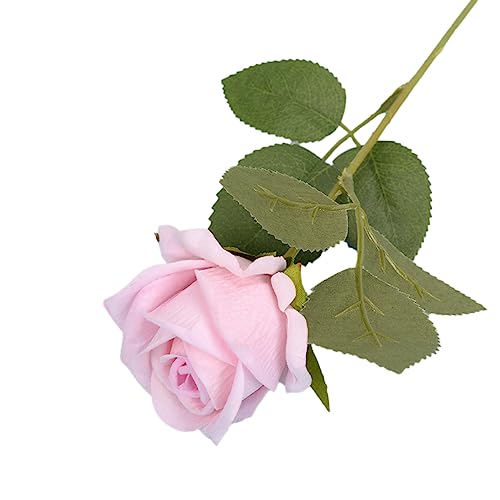 Wambere 5 Stück Rosen Künstliche Blumen,51 cm Single Long Stem Fake Rose Seide Braut Hochzeitsstrauß Realistische Blume RosenStrauß,für Hochzeitsdekoration Partydekoration Heimdekoration,Rosa von Wambere