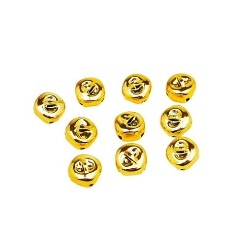 Wambere 50 Stück 20mm Glöckchen zum Basteln,Kleine Glöckchen,Rostschutz Glöckchen,Mini-Glöckchen,Metallglöckchen Optimal für Handwerk,Schmuck,Festival Dekoration,Haustier Glocken,Gold von Wambere