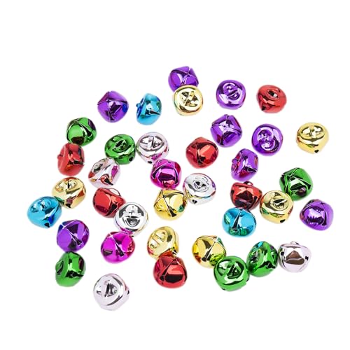 Wambere 50 Stück 20mm Glöckchen zum Basteln,Kleine Glöckchen,Rostschutz Glöckchen,Mini-Glöckchen,Metallglöckchen Optimal für Handwerk,Schmuck,Festival Dekoration,Haustier Glocken,Mischfarbe von Wambere