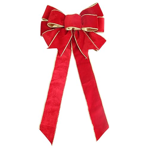 Wambere 60 cm Groß Weihnachtsschleifen Weihnachtsbaum Bogen Schleife Weihnachtsbaumschmuck Weihnachtsdekorationsschleifen Türdekoration Girlandendekoration Weihnachtsschmuck Christbaumschmuck,Rot von Wambere