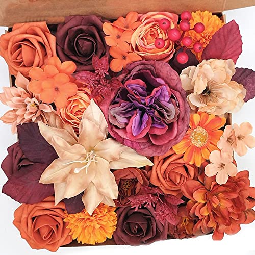 Wambere Artificial Flowers Fake Flowers Real Looking Roses Combo Box Set for Wedding Bridal Bouquet Centerpieces Arrangements Party Bridal Baby Shower Home Decorations,Blumenarrangements,Orange Rot Wambere Artificial Flowers Fake Flowers Real Looking Roses Combo Box Set for Wedding Bridal Bouquet Centerpieces Arrangements Party Bridal Baby Shower Home Decorations,Blumenarrangements,Orange Rot von Wambere
