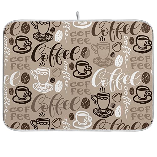 Abtropfmatte für Kaffeetassen – große braune Mikrofaser-Abtropfmatte, Küchen-Auslaufmatte für Kaffeemaschine, 45,7 x 61 cm von Wamika