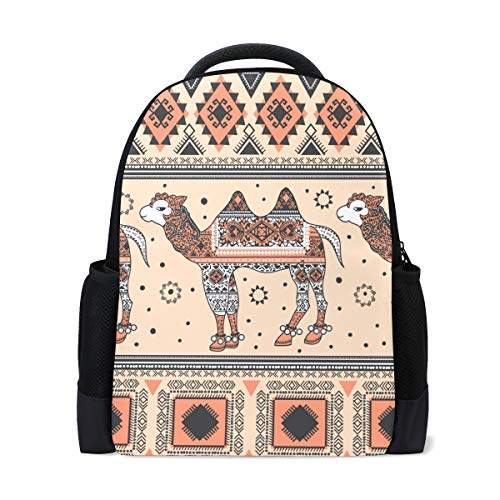 Afrikanischer Tribal Camel Reise Laptop Rucksack Schule Büchertasche Tierblüten Kaktus Causal Daypack Outdoor Business Wanderrucksäcke Camping Schultertaschen für Studenten Frauen Herren von Wamika