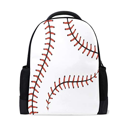 Baseball Softball Schnürsenkel Reise Laptop Rucksack Schule Büchertasche Sport Softball Freizeitrucksack Outdoor Business Wanderrucksäcke Camping Schultertaschen für Studenten Frauen Herren von Wamika