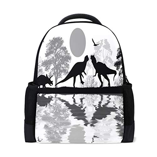 Dinosaurier Baum Sonne Reise Laptop Rucksack Schule Büchertasche Tier Vogel Freizeitrucksack Outdoor Business Wanderrucksäcke Camping Schultertaschen für Studenten Frauen Herren von Wamika