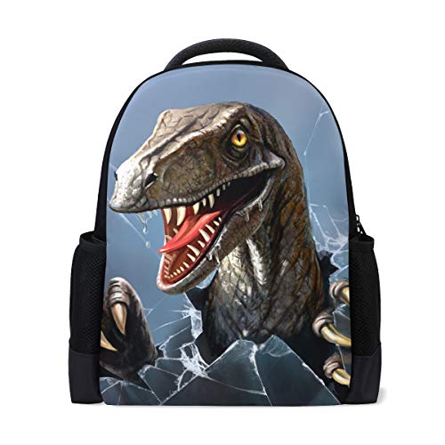 Evil Dinosaurier Nahaufnahme Reise Laptop Rucksack Schule Büchertasche Tier Freizeitrucksack Outdoor Business Wanderrucksäcke Camping Schultertaschen für Studenten Frauen Herren von Wamika