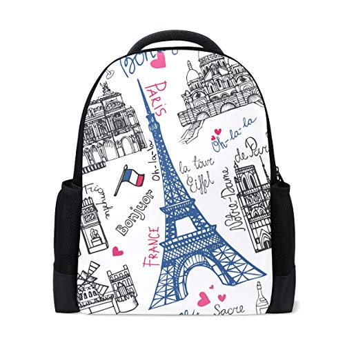 Lustiger Paris Eiffelturm Reise Laptop Rucksack Schule Buch Tasche Tasche Frankreich Flagge Rot Herz Ausal Daypack Outdoor Business Wanderrucksäcke Camping Schultertaschen für Studenten Frauen Herren Lustiger Paris Eiffelturm Reise Laptop Rucksack Schule Buch Tasche Tasche Frankreich Flagge Rot Herz Ausal Daypack Outdoor Business Wanderrucksäcke Camping Schultertaschen für Studenten Frauen Herren von Fender