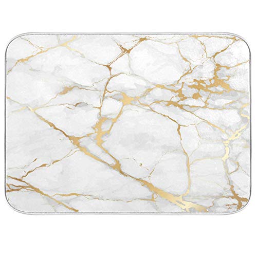 Marmor Weiß Abtropfmatte 40,6 x 45,7 cm für Küche Goldgrau Marmor Geschirr Pad Geschirr Abtropfgestell Rack Matten saugfähig schnell trocknend Küchenzubehör Marmor Weiß Abtropfmatte 40,6 x 45,7 cm für Küche Goldgrau Marmor Geschirr Pad Geschirr Abtropfgestell Rack Matten saugfähig schnell trocknend Küchenzubehör von Wamika