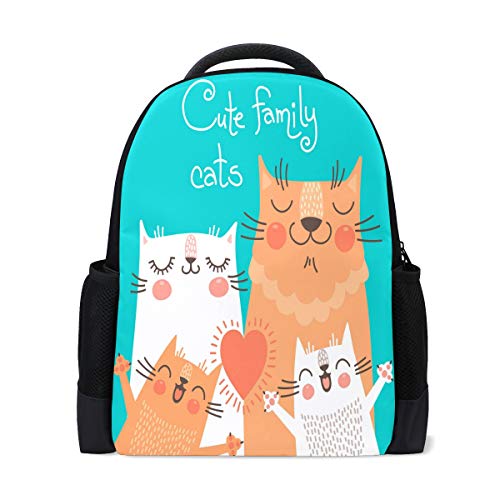 Rucksack für Familie, Katzen, Reisen, Laptop, Schule, Buchtasche, rote Herzen, Tiere, für Outdoor, Business, Wandern, Rucksäcke für Studenten, Frauen, Herren von Wamika