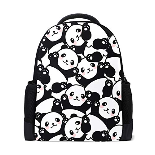 Süßer Panda Bär Reise Laptop Rucksack Schule Buch Tasche Tier Gesicht Causal Daypack Outdoor Business Wanderrucksäcke Camping Schultertaschen für Studenten Frauen Herren von Wamika