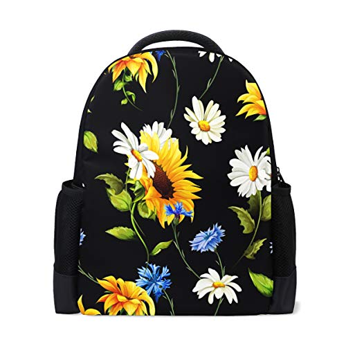 Sunflowers Chamom Gänseblümchen-Rucksack für Laptop, Schule, Buchtasche, farbenfrohe Pflanzen, Freizeit-Rucksack für Outdoor, Business, Wandern, Camping Schultertaschen für Damen und Herren von Wamika