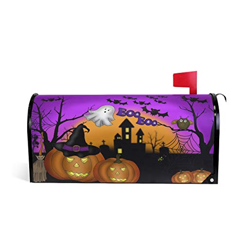 Fall Happy Halloween Welcome Magnetic Mailbox Cover Wraps Pumkin Geister Fledermaus Standard Größe MailWrap für Outdoor Garten Home Decor von Wamika