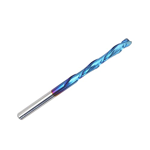 1Pcs 2-Flut-Schaftfräser, Zylinderschaft Wolframstahl CNC-geschnitzter Fräser, Nano-blaue Beschichtung Hartmetall-CNC-Fräser (3,175x25x55mm) von WanRomJun