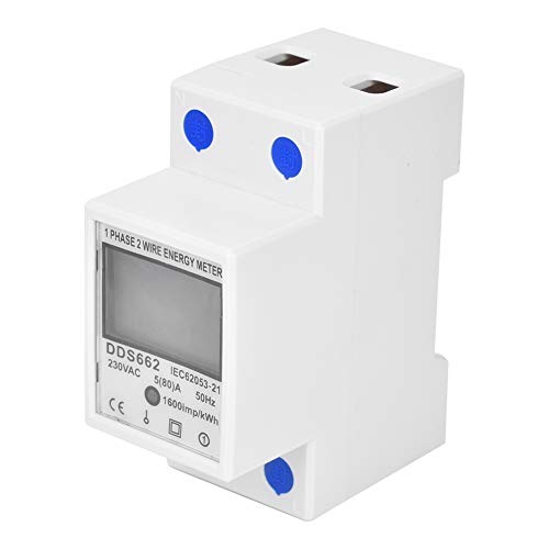 1Pcs DDS662 Digitaler Energiezähler, 230VAC 50Hz 5(80) A Einphasiger Miniatur-Elektroenergiezähler, Digitalanzeige mit Hintergrundbeleuchtung von WanRomJun