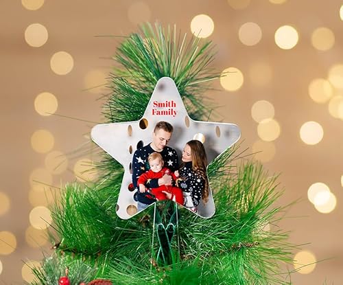 Wanapix | Christbaumspitze Stern mit Foto und Texte | Personalisierter Weihnachtsbaumspitze | Flacher Christbaumstern | Acryl - 11x16 cm | 100% Personalisiert Wanapix | Christbaumspitze Stern mit Foto und Texte | Personalisierter Weihnachtsbaumspitze | Flacher Christbaumstern | Acryl - 11x16 cm | 100% Personalisiert von Wanapix