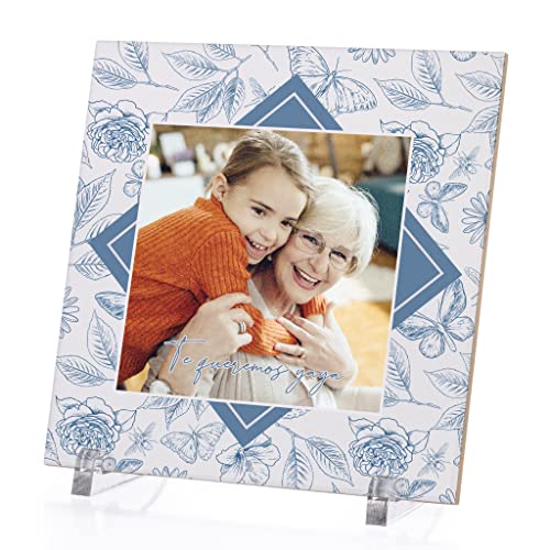 Wanapix | Deko-Fliese Personalisiert mit Foto und Text | Mexikanischen | Talavera-Fliesen | Fotofliesen mit Sockel | 15 x 15 cm | 100% personalisiert von Wanapix