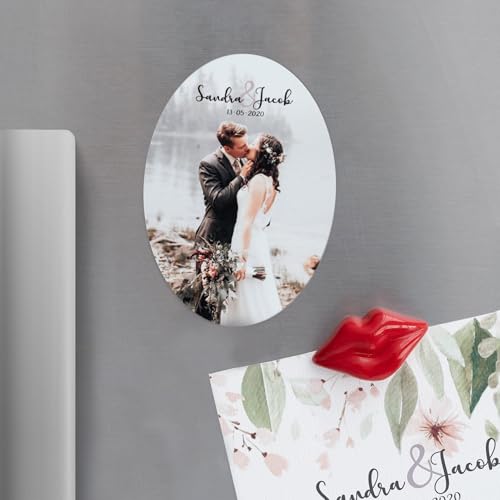 Wanapix | Flexibler, personalisierter ovaler Magnet 5x3,3 cm | Flexible personalisierte Fotomagnete | Magnete für Kühlschränke und Gefrierschränke | Gestalte mit Bild, Logo oder Texten von Wanapix