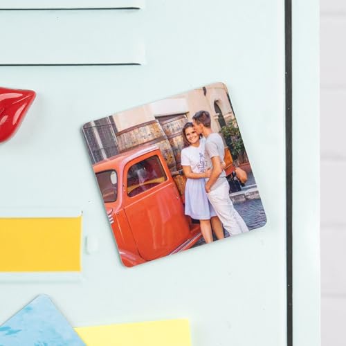 Wanapix | Flexibler, personalisierter quadratischer Magnet 10 cm | Flexible personalisierte Fotomagnete | Magnete für Kühlschränke und Gefrierschränke | Gestalte mit Bild, Logo oder Texten von Wanapix