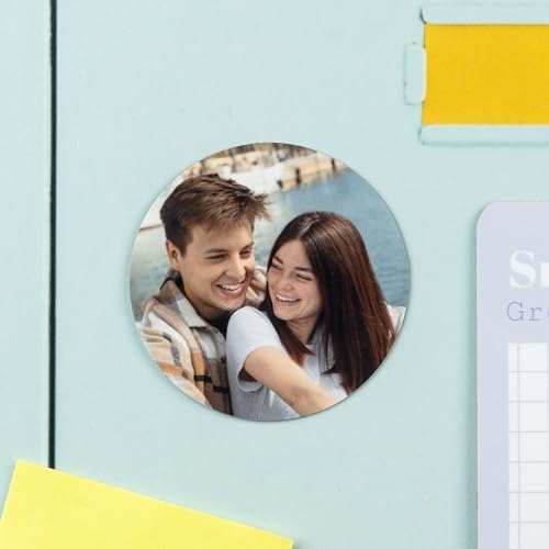 Wanapix | Flexibler, personalisierter runder Magnet 7,5ø cm | Flexible personalisierte Fotomagnete | Magnete für Kühlschränke und Gefrierschränke | Gestalte mit Bild, Logo oder Texten von Wanapix