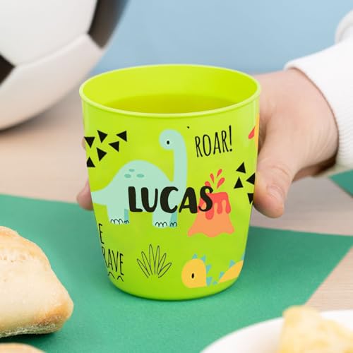 Wanapix | Kunststoffbecher mit Namen für Kinder | Unzerbrechlicher Trinkbecher Personalisierter | Kindergarten/Schule | BPA freier | 300 ml | Dinosaurier Wanapix | Kunststoffbecher mit Namen für Kinder | Unzerbrechlicher Trinkbecher Personalisierter | Kindergarten/Schule | BPA freier | 300 ml | Dinosaurier von Wanapix
