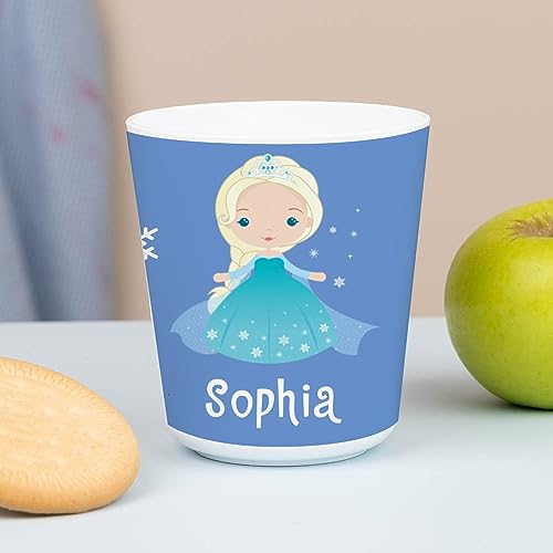 Wanapix | Kunststoffbecher mit Namen für Kinder | Unzerbrechlicher Trinkbecher Personalisierter | Schule/Kindergarten| BPA freier | 235ml | Eisprinzessin von Wanapix