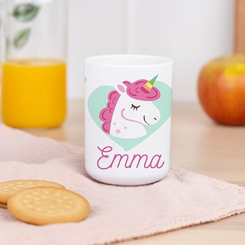 Wanapix | Kunststoffbecher mit Namen für Kinder | Unzerbrechlicher Trinkbecher Personalisierter | Schule/Kindergarten| BPA freier | 330 ml | Einhorn von Wanapix