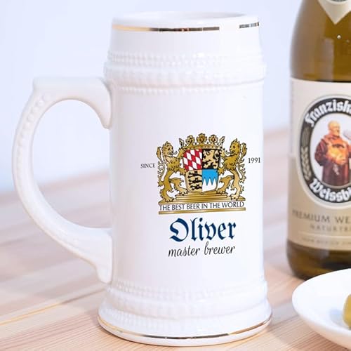 Wanapix | Personalisierte Keramik Humpen | Deutscher Humpen | 580 ml | Spülmaschinenfest | Originelles Geschenk | Lion Wanapix | Personalisierte Keramik Humpen | Deutscher Humpen | 580 ml | Spülmaschinenfest | Originelles Geschenk | Lion von Wanapix