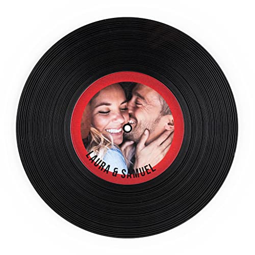 Wanapix | Personalisierte Schallplatte mit Foto und Text | Vinilo Decorativo Vintage | Zum Aufhängen | Inklusive Halterung zur Wandbefestigung | originelles Geschenk | 30ø cm von Wanapix