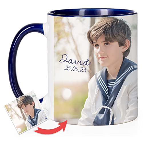 Wanapix | Personalisierte Tasse mit Foto/Text | Bedrucken/Fototasse/Motivtasse/Werbetasse/Firmentasse | Personalisierte Geschenke | 325ml | Becher aus Keramik | DUNKLES BALU von Wanapix