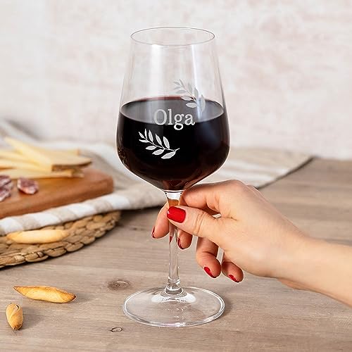 Wanapix | Personalisierte Weingläser mit Namen | Gravierten Weinglas | Böhmisches Kristall | Originelles Geschenk für Paare | Jahrestag | 45cl. | Name von Wanapix