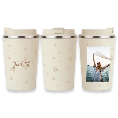 Wanapix | Personalisierter Thermosbecher 350 ml | Kaffeebecher mit Name | Coffee to go | BPA-fre | Rostfreier Stahl | Zen von Wanapix