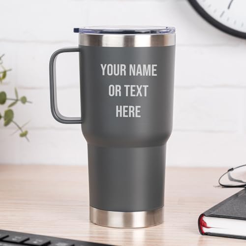 Wanapix | Personalisierter doppelschichtiger Thermobecher | Füllmenge 600 ml | Farbe Grau | Hält stundenlang kalt und warm | Becher mit eingravierten Texten und Motiven | 100% Personalisiert Wanapix | Personalisierter doppelschichtiger Thermobecher | Füllmenge 600 ml | Farbe Grau | Hält stundenlang kalt und warm | Becher mit eingravierten Texten und Motiven | 100% Personalisiert von Wanapix