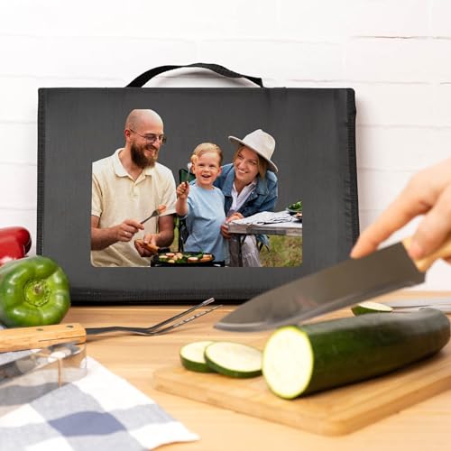 Wanapix | Personalisiertes BBQ-Set | Enthält 6 Ubehörteile (2 Messer, Schärfer, Tranchiermesser,Zange,Bambusbrett) | 100% Personalisierter von Wanapix