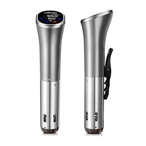 Sous Vide, Wancle Sous Vide Garer Stick 1100W IPX7 Wasserdicht Präzisionskochtopf Immersion Zirkulator Mit Reservierungsfunktion, einfach zu speichern (Silber Grau) von Wancle
