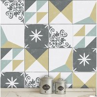 Fliesenaufkleber Patchwork "Bohemian", 10 Stück von WandAkzenteShop