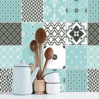 Fliesenaufkleber "Patchwork Emily", 12 Stück von WandAkzenteShop