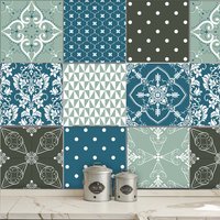 Fliesenaufkleber "Patchwork Karma", 9 Stück von WandAkzenteShop