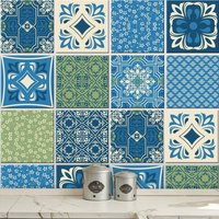 Fliesenaufkleber "Patchwork Lissabon", 10 Stück von WandAkzenteShop