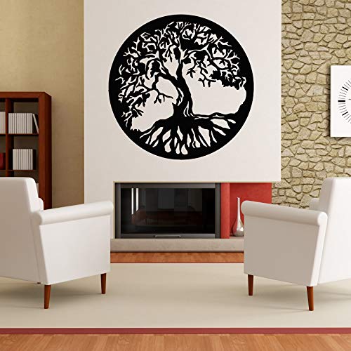 Baum des Lebens - Yggdrasil - Wandaufkleber Wandtattoo TREE OF LIFE Sticker Aufkleber - erhältlich in vielen Farben (Schwarz, 80 x 80 cm) von WandFactory