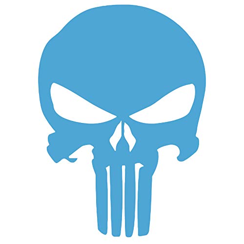 PUNISHER - Wandtattoo Wandaufkleber Sticker Aufkleber Totenkopf Skull - erhältlich in vielen Farben (Lichtblau, 20 x 28 cm) von WandFactory