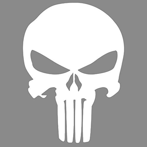 PUNISHER - Wandtattoo Wandaufkleber Sticker Aufkleber Totenkopf Skull - erhältlich in vielen Farben (Weiss, 20 x 28 cm) von WandFactory