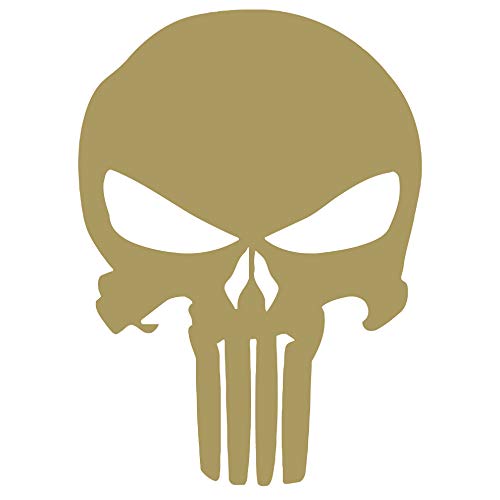 Punisher - Wandtattoo Wandaufkleber Sticker Aufkleber Totenkopf Skull - erhältlich in vielen Farben (Gold, 40 x 54 cm) von WandFactory