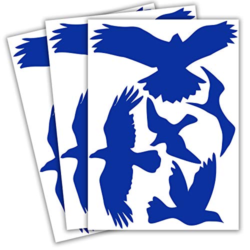 Vogelschutz und Fensterschutz - 15 Aufkleber - Schutz vor Vogelschlag - Sticker Vögel (Blau) von WandFactory