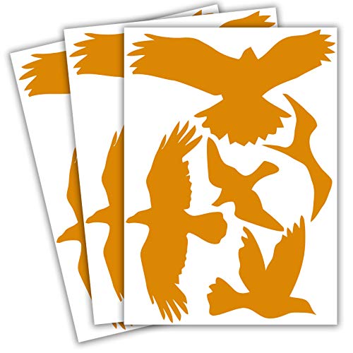 Vogelschutz und Fensterschutz - 15 Aufkleber - Schutz vor Vogelschlag - Sticker Vögel (Orange) von WandFactory